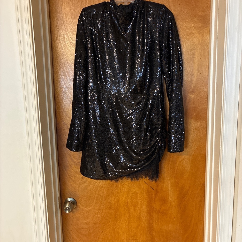 House of CB Sequins Black Mini Dress EUC - Picture 3 of 4